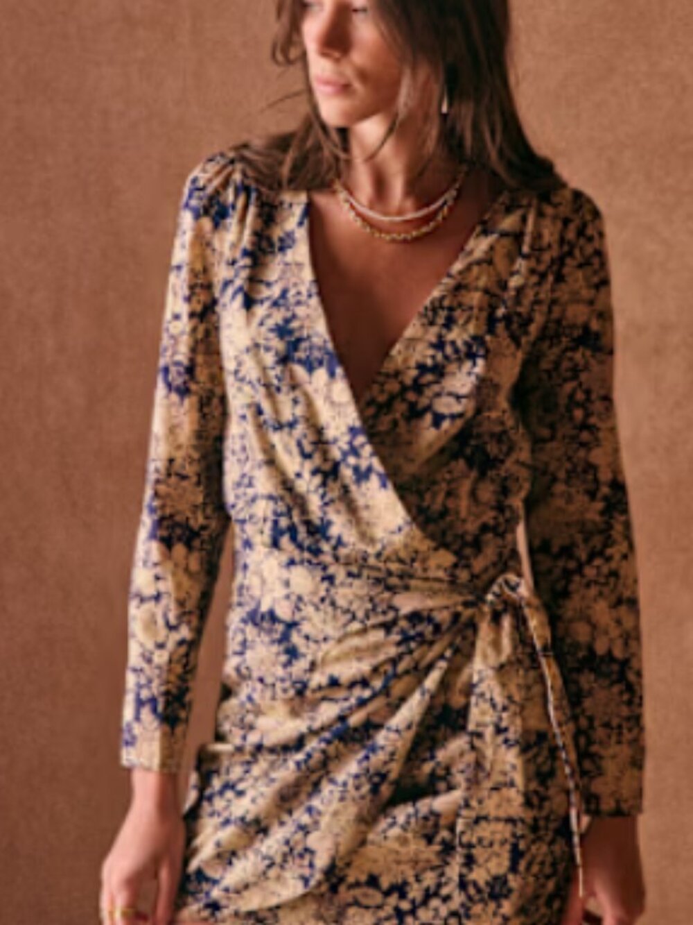 Sézane Noemia Wrap Dress Size 36 in the Country Floral pattern